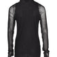 Max Mara Leisure Vales Sheer Turtleneck Top in Black Polyamide