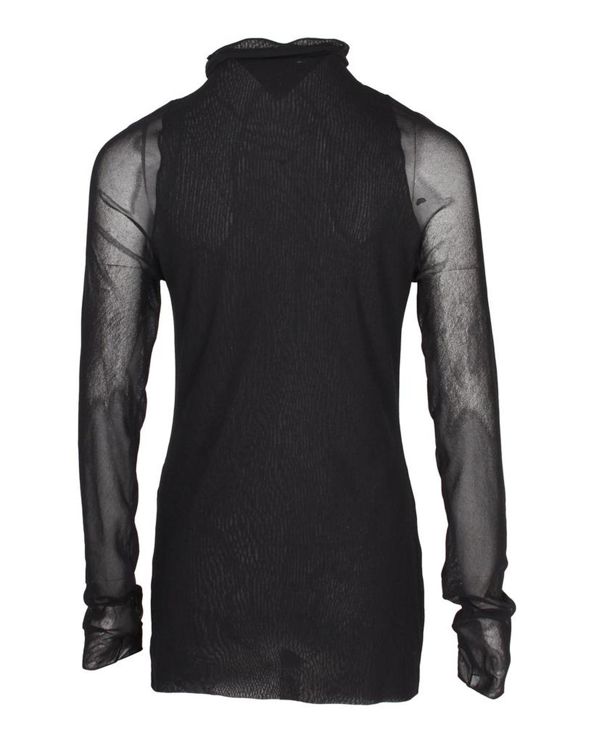 Max Mara Leisure Vales Sheer Turtleneck Top in Black Polyamide