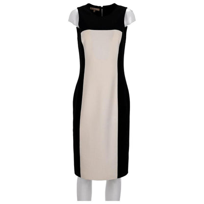 Colorblock Dress in Beige Virgin Wool