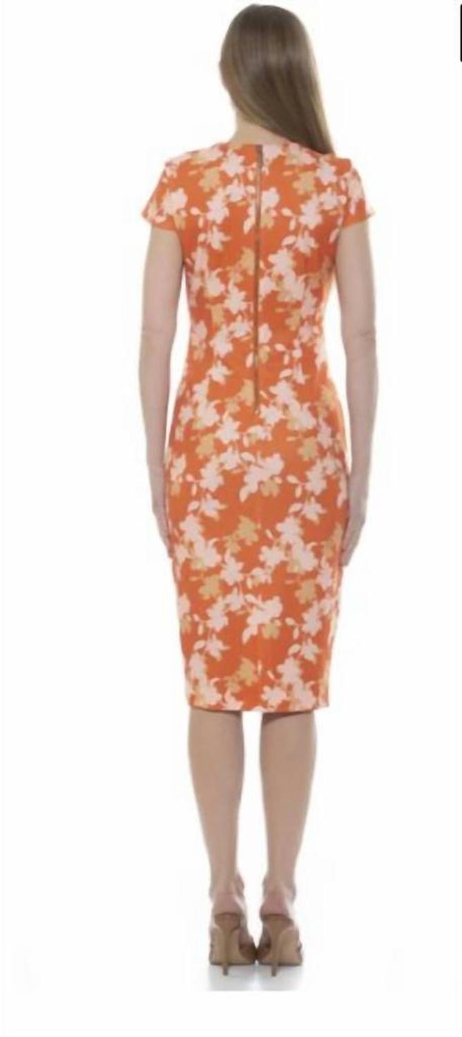 Janine Dress In Orange Floral