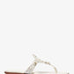 Aubrey Cutout Signature Logo and Leather T-Strap Sandal