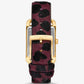 Monroe Gold-Tone and Leopard Print Calf Hair Watch