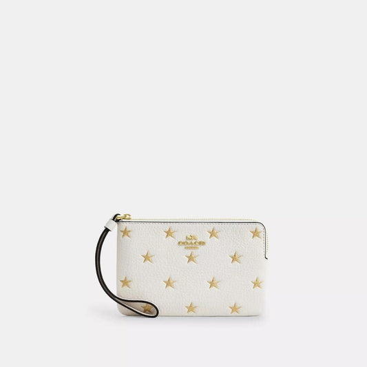 Coach Outlet Corner Zip Wristlet With Star Print