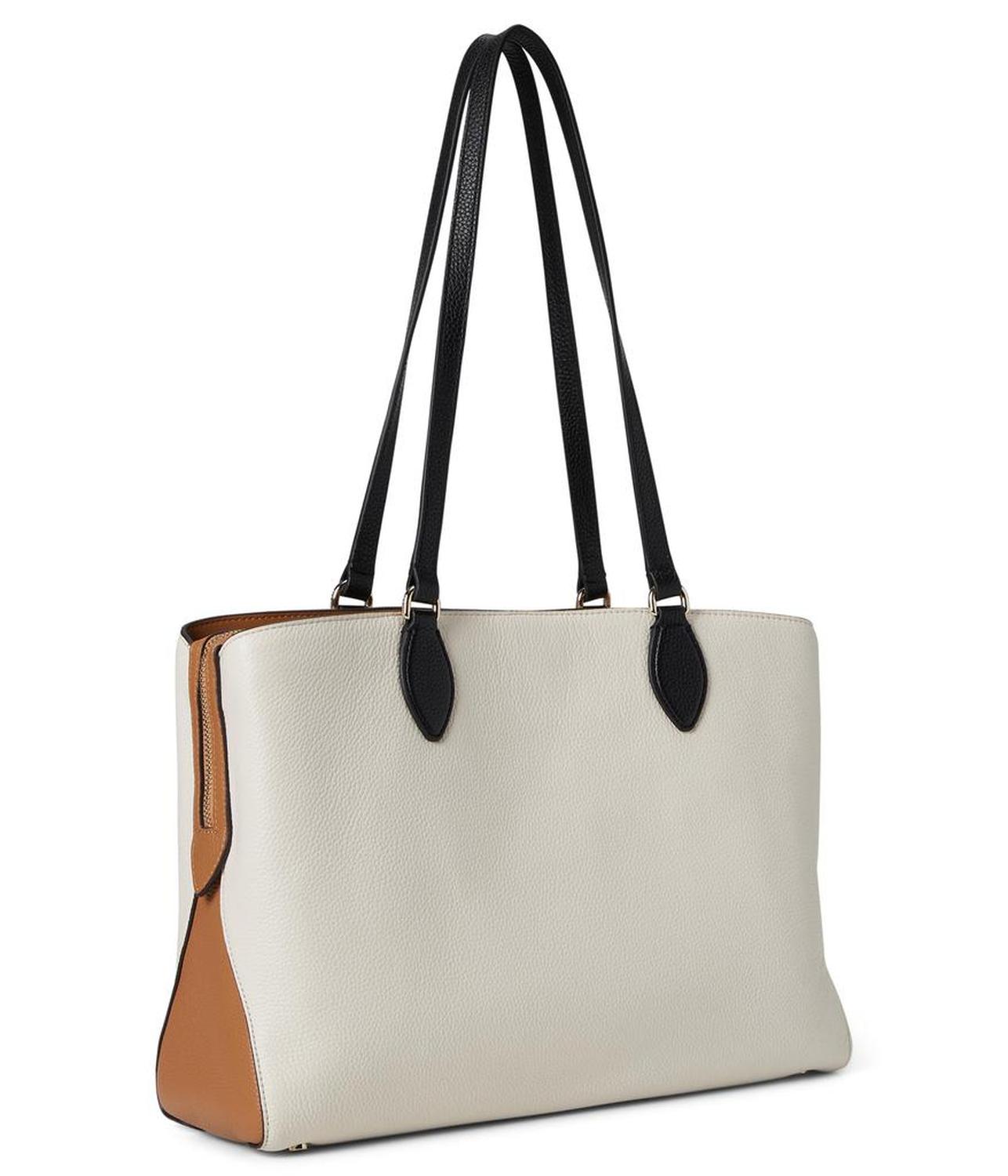 Hudson Colorblocked Pebbled Leather Work Tote