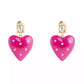 Faux Stone Vintage Charms Signature Puffy Heart Drop Earrings