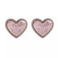 Faux Stone Glitter Bubble Heart Stud Earrings