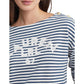 Logo Striped French Terry Top