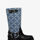 Crosby Empire Diamond Jacquard Denim Moto Boot