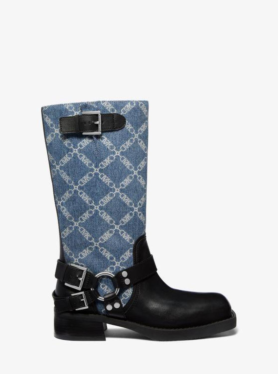 Crosby Empire Diamond Jacquard Denim Moto Boot