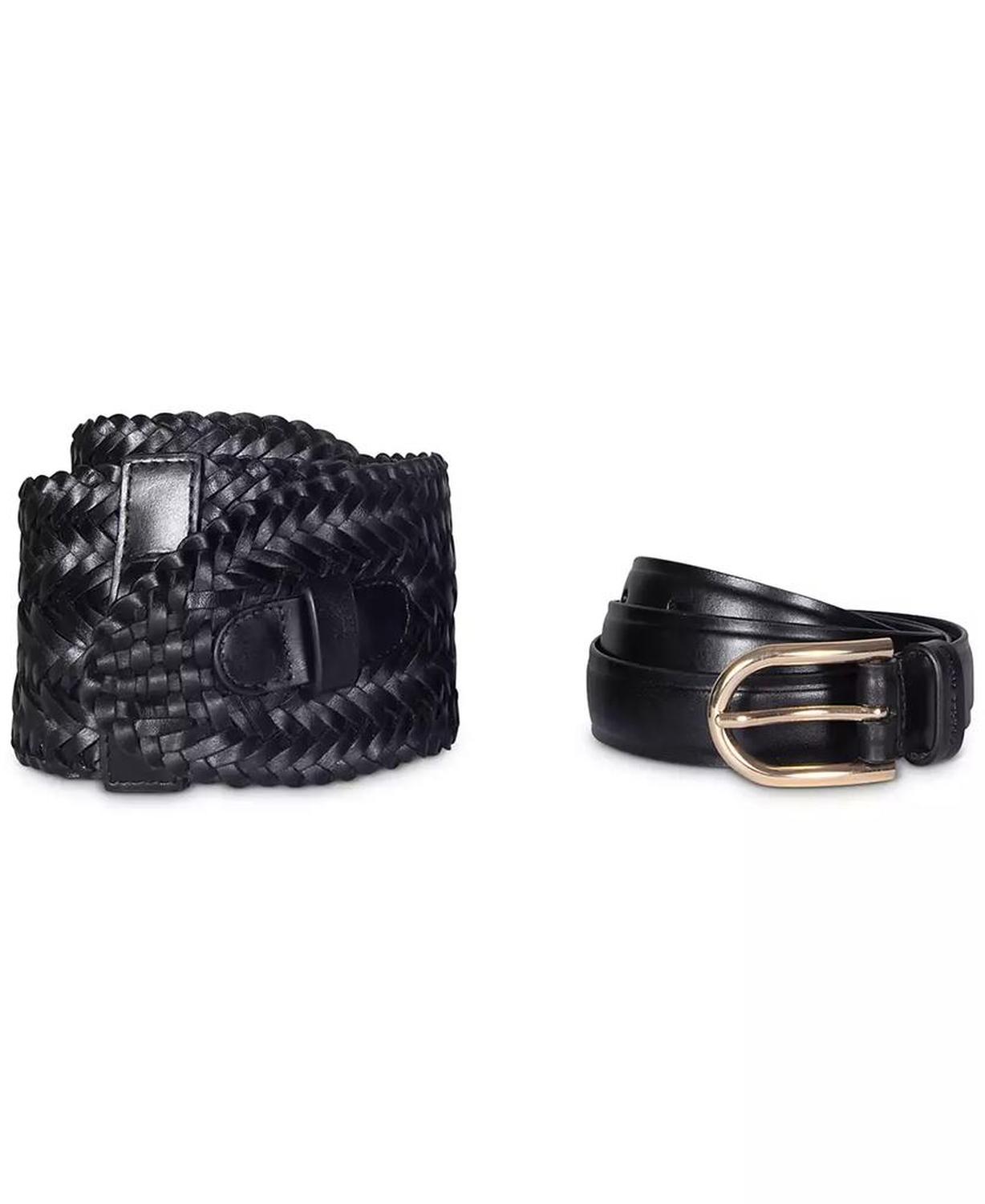 Braided Leather 2-in-1 Belt Set