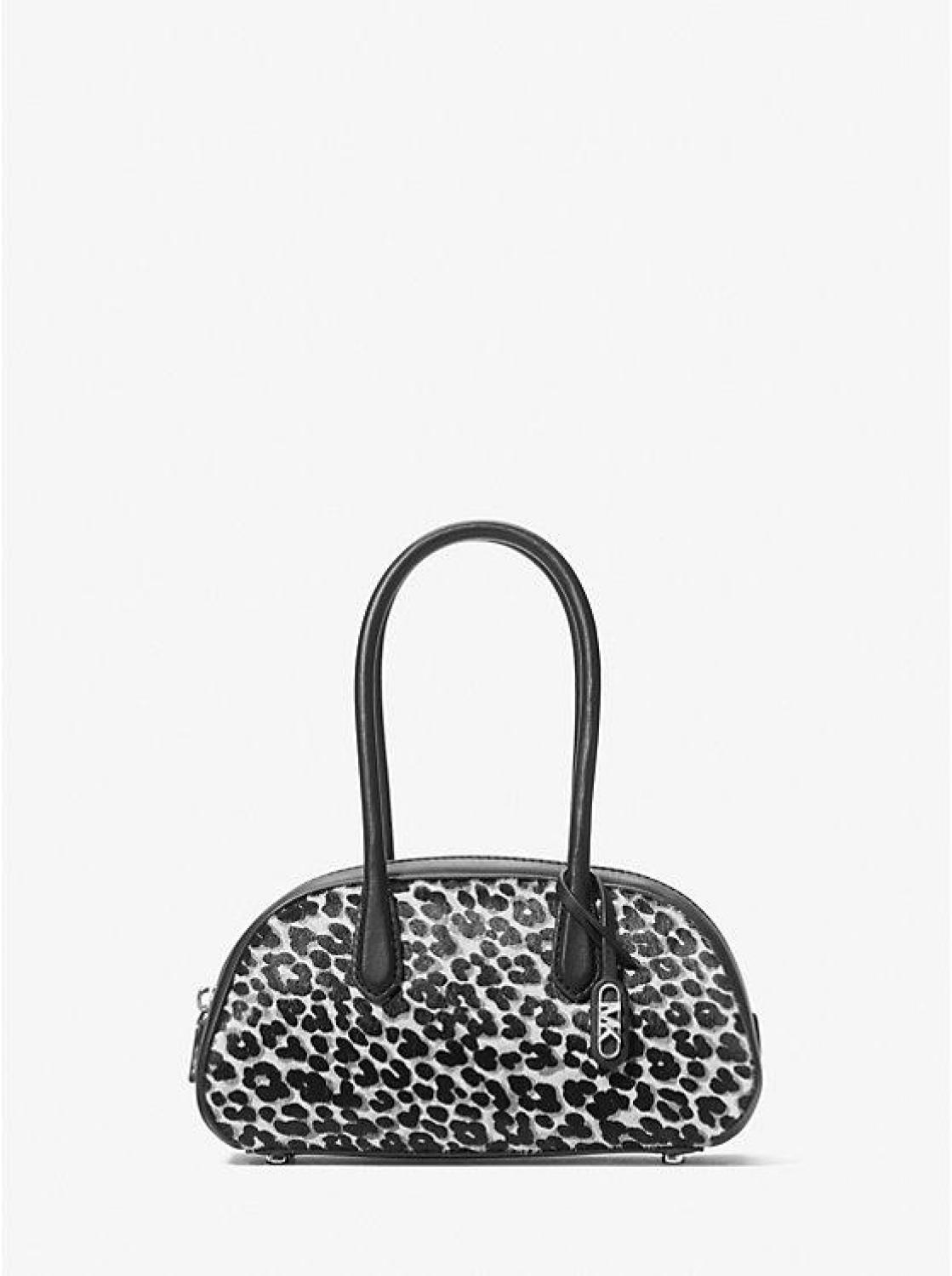 Lulu Small Leopard Print Calf Hair Satchel