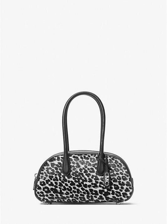 Lulu Small Leopard Print Calf Hair Satchel