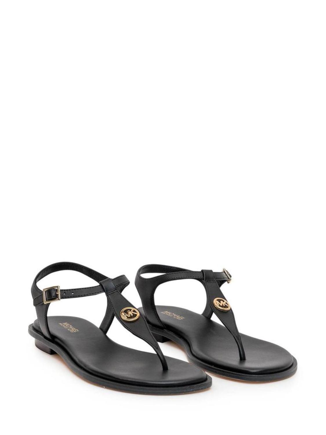 Michael Michael Kors Logo Plaque Ankle Strap Sandals