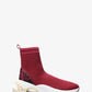 Toni Stretch Knit and Snake Embossed Leather Sock Sneaker