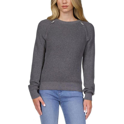 Petites Womens Crewneck Cropped Pullover Sweater