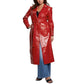 Women's Faux-Leather Belted Trench Coat