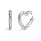 Faux Stone Signature Quilted Heart Hoop Earrings