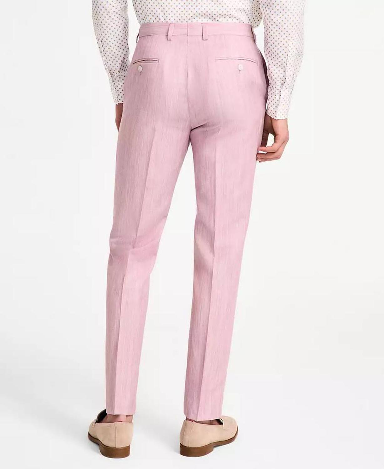 Men's Classic Fit Pink Suit Pants