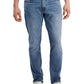 Mens Mid Rise Medium Wash Straight Leg Jeans