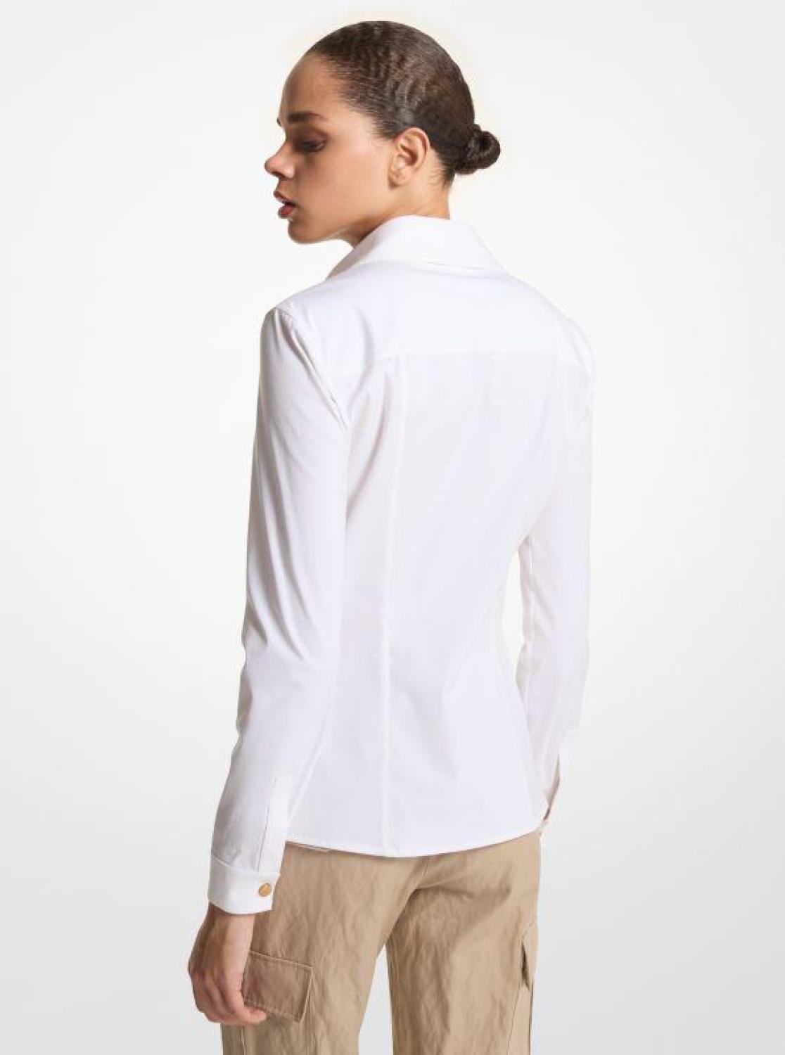 Stretch Cotton Poplin Safari Shirt