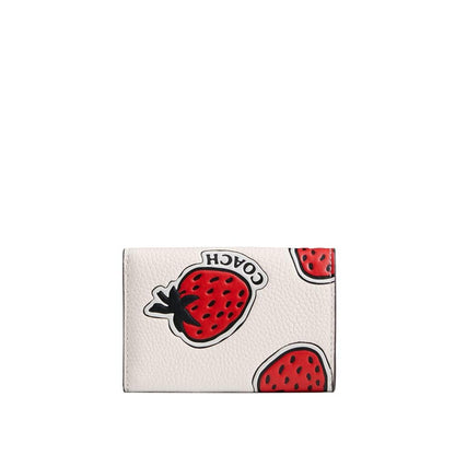 Essential Mini Strawberry Print Leather Trifold Wallet