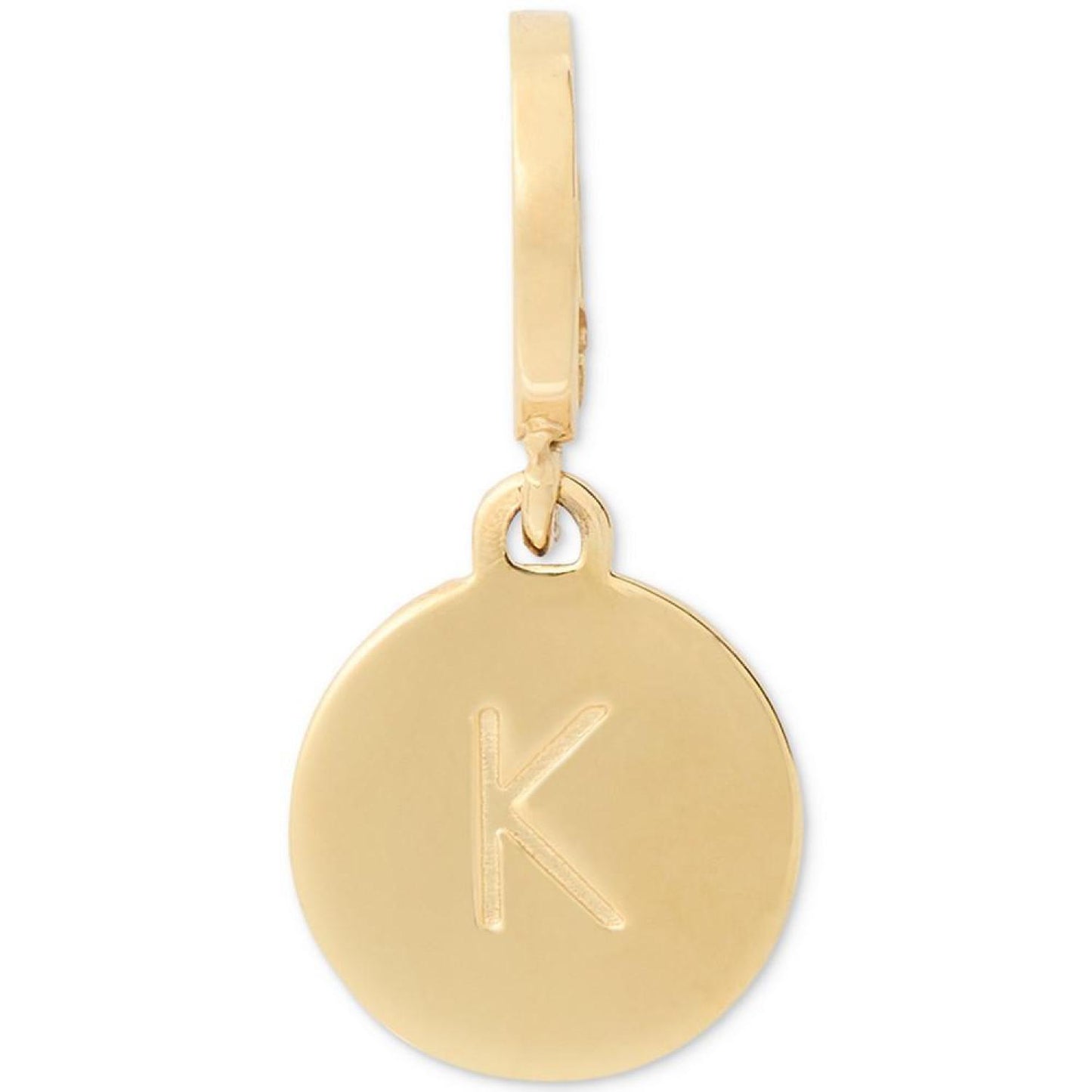 Gold-Tone Initial Polished Disc Charm Pendant