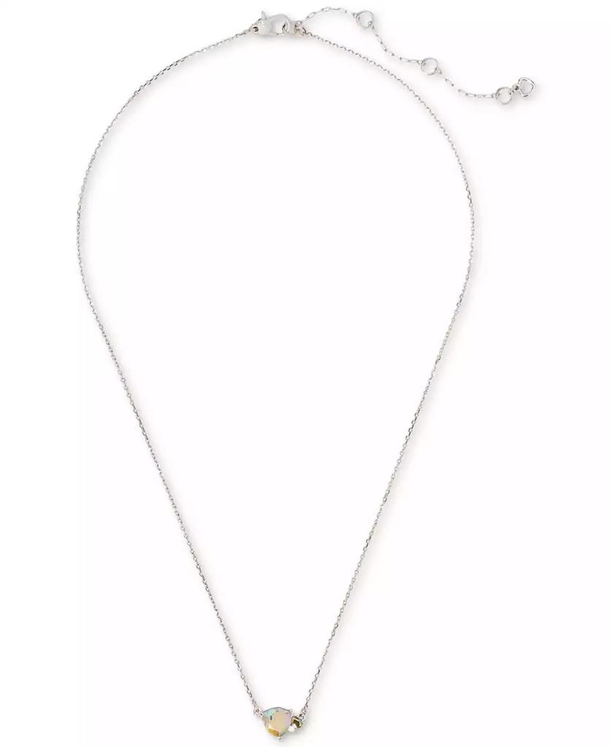 Cubic Zirconia Pendant Necklace, 16" + 3" extender