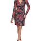 Womens Lace Printed Sheath Dress