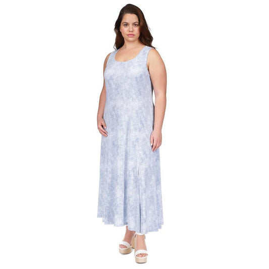 Plus Size Printed Sleeveless Maxi Dress