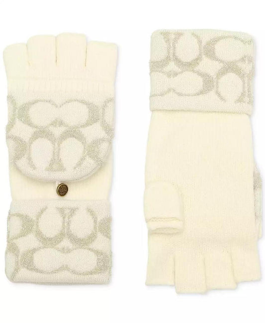 Signature C Metallic Knit Pop Top Gloves