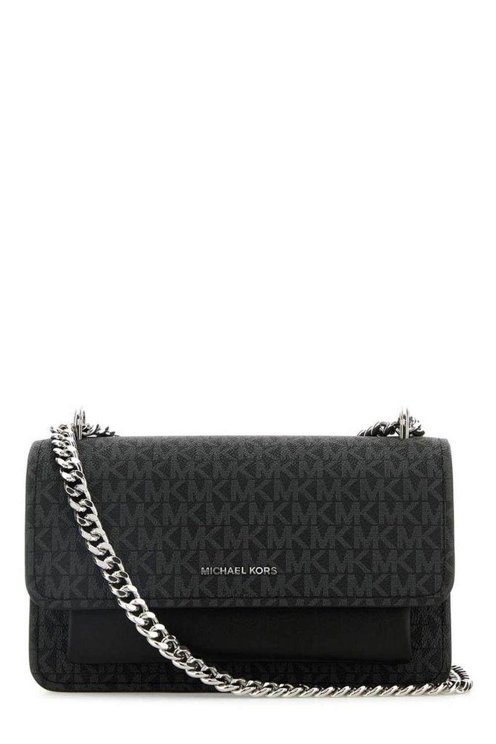 Michael Kors Monogram Printed Chain-Linked Shoulder Bag