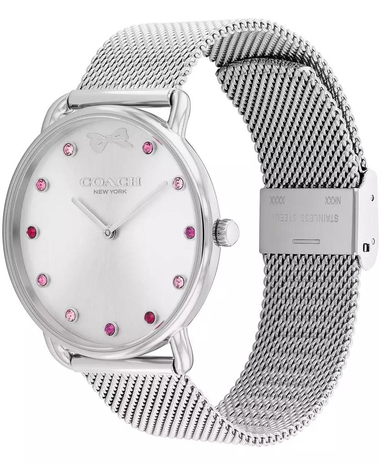 Women's Elliot Silver Tone Stainless Steel Mesh Bracelet Watch, 36mm