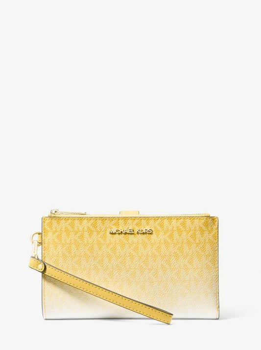 Jet Set Large Ombré Signature Logo Wristlet