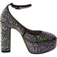 Gia Pave Womens Ankle Strap Platforms