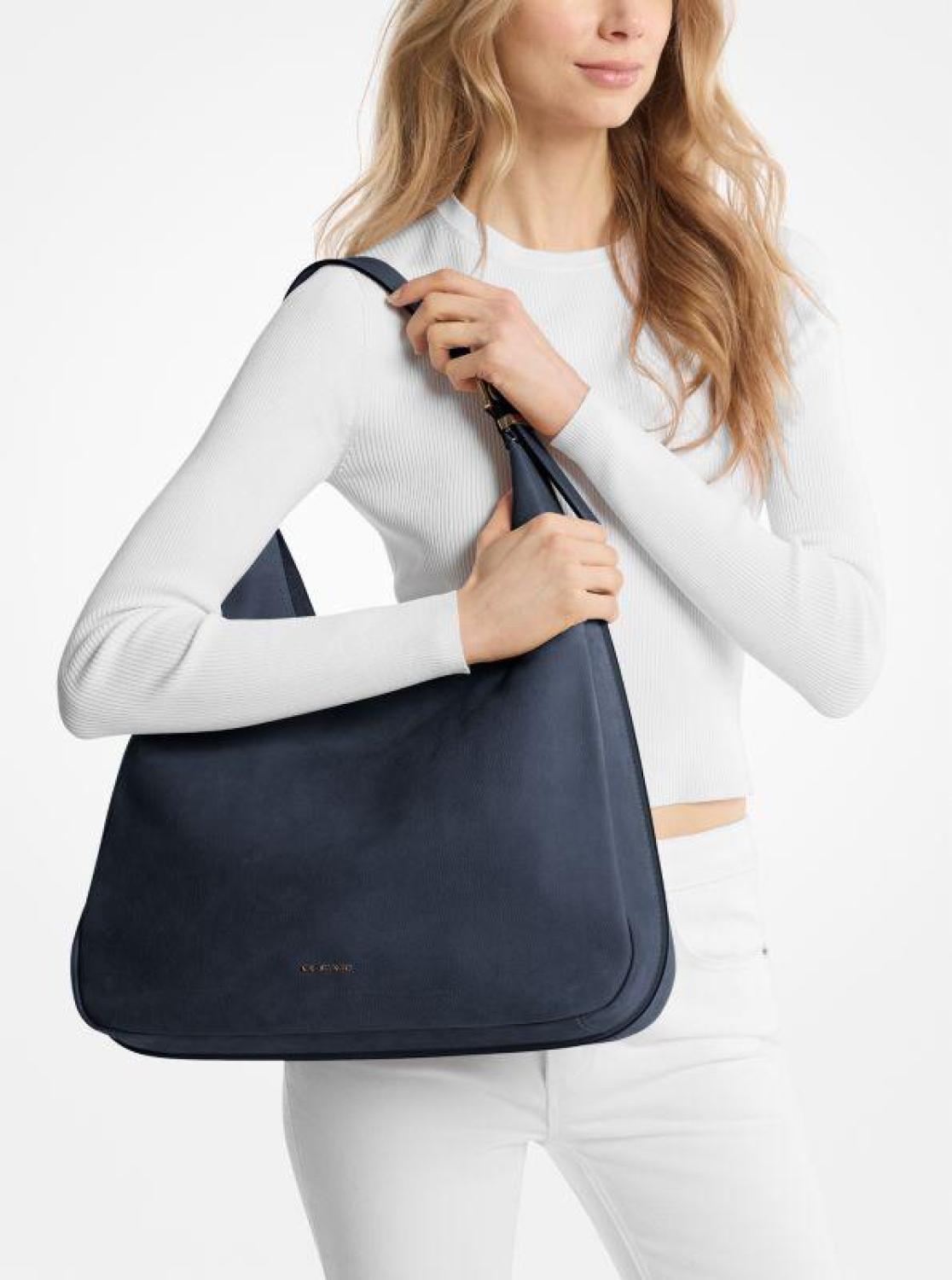 Nolita Large Suede Hobo Shoulder Bag