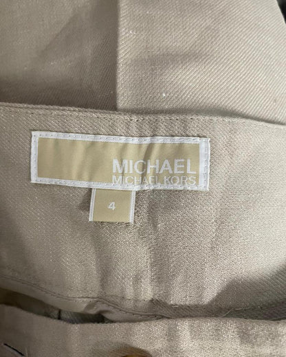 Michael Kors Tapered Trousers in Beige Cotton