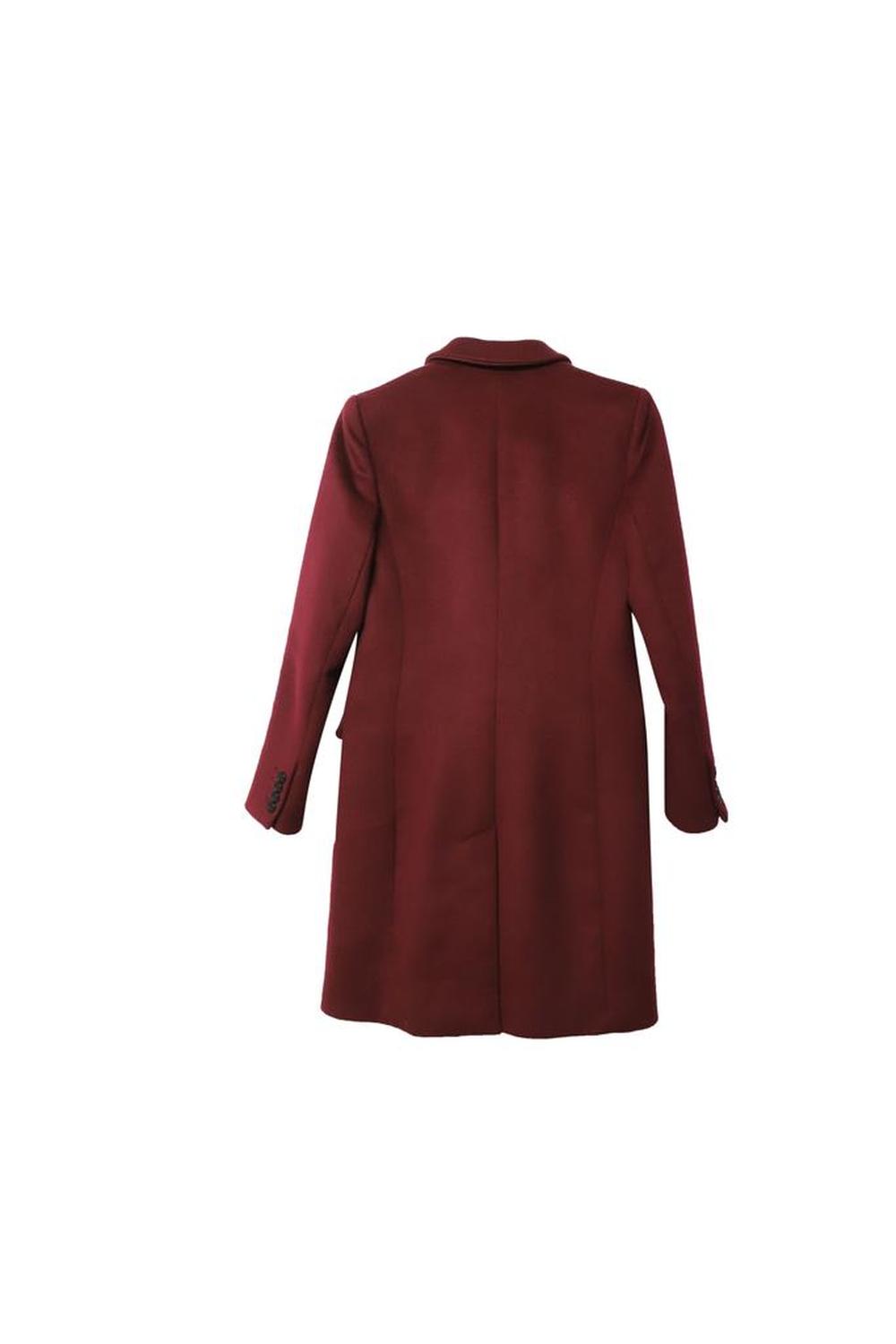 Michael Kors Double Breasted Felt Coat in Burgundy Wool