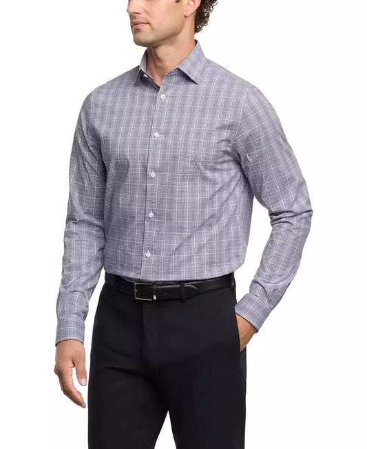 Men's Regular Fit Comfort Stretch Check Dress Shirt