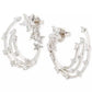 Silver-Tone Cosmos Bypass Medium Hoop Earrings, 1.4"