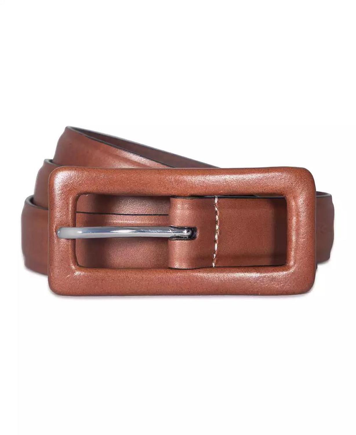 Women's Leather Covered Buckle Belt