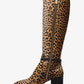 Ella Leopard Print Calf Hair Wide Width Block Heel Boot