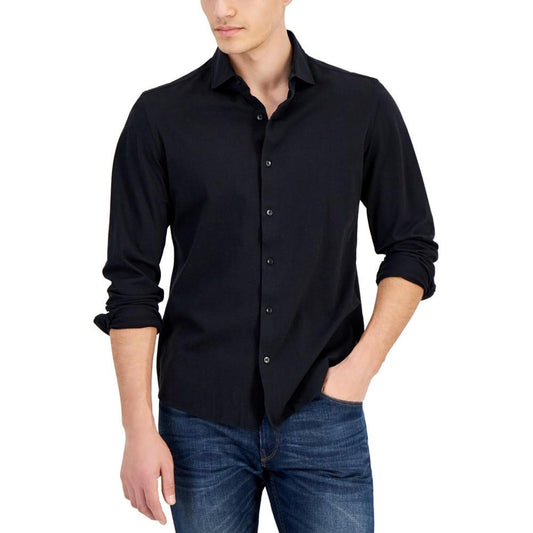 Men's Slim-Fit Stretch Piqué Button-Down Shirt