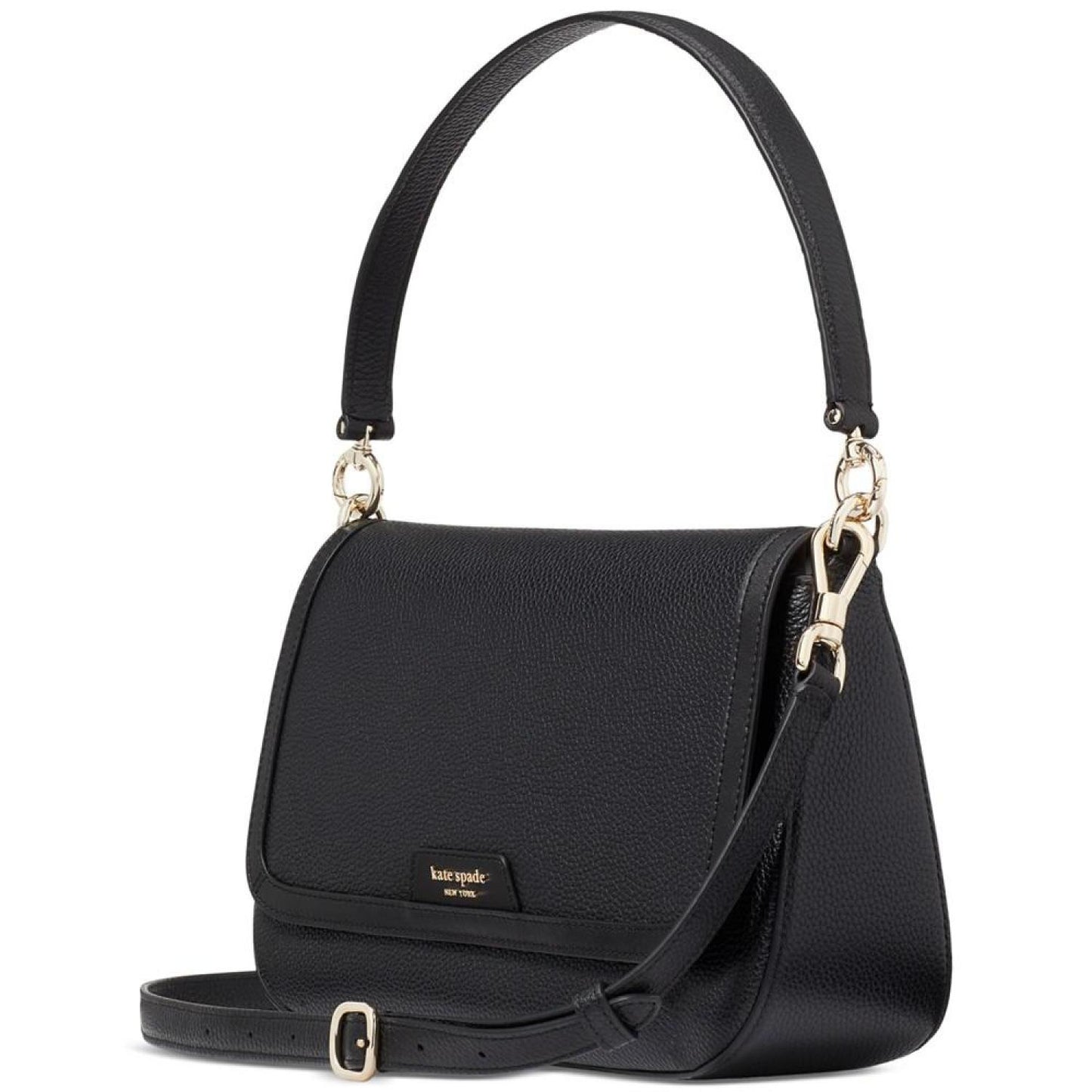 Hudson Pebbled Leather Flap Small Shoulder Bag