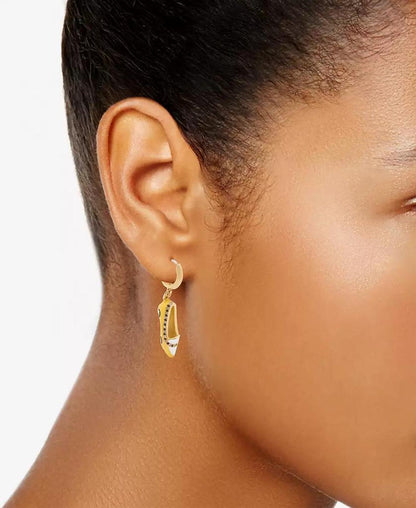 Gold-Tone Gogo Taxi Flat Charm Huggie Hoop Earrings