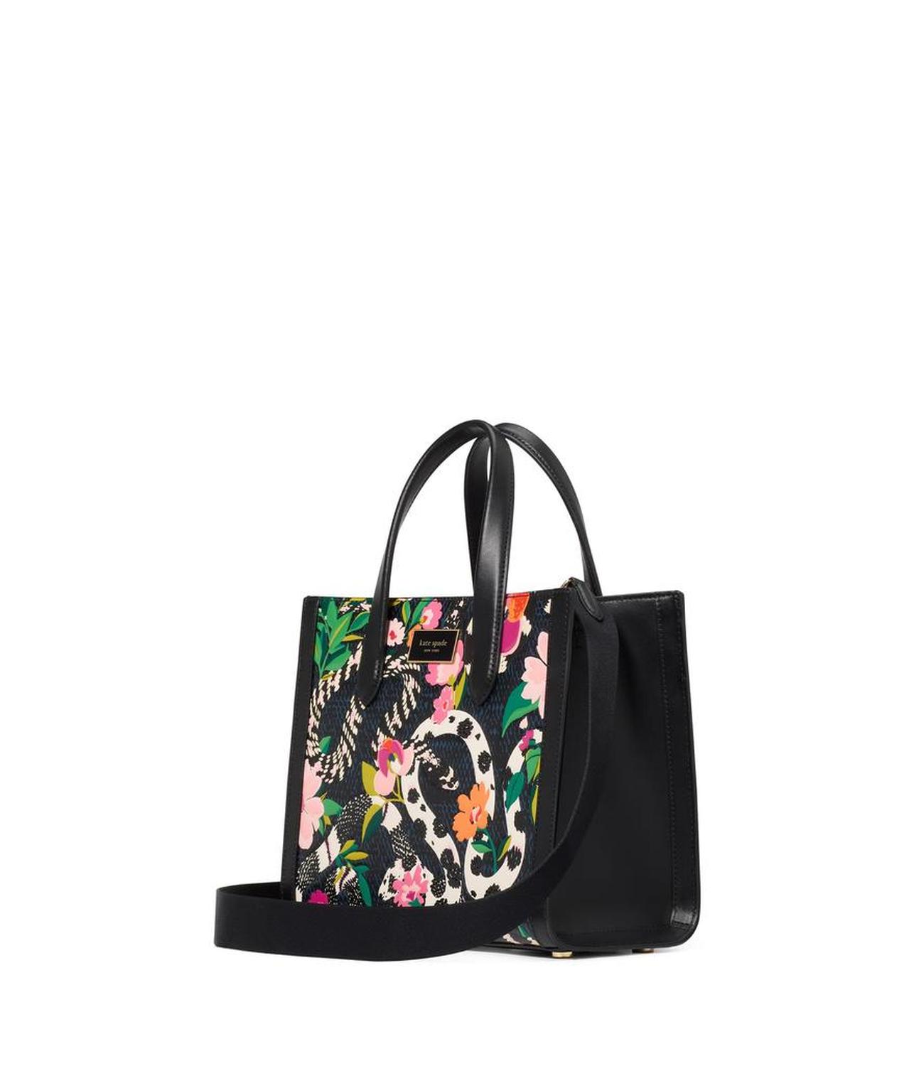 Manhattan Snake Print Embossed Leather Small Tote