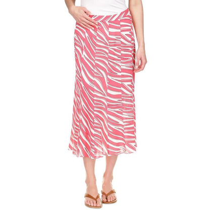 Womens Striped Viscose Midi Skirt