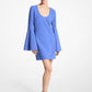 Double Faced Stretch Wool Barathea Flare-Sleeve Dress