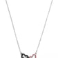 Faux Stone Signature Heart Link Pendant Necklace