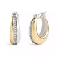 Faux Stone Pave Tubular Huggies Earrings