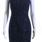 Michael Kors Collection Womens Back Zip Square Neck Speckled Dress Blue